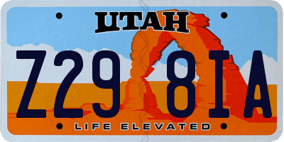 UT license plate Z298IA