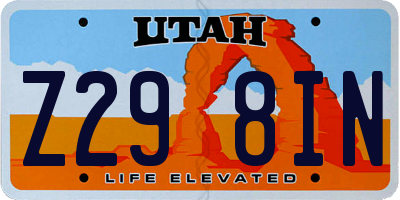 UT license plate Z298IN