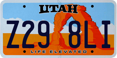 UT license plate Z298LI