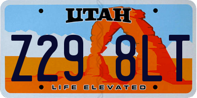 UT license plate Z298LT