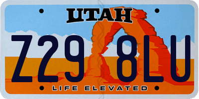 UT license plate Z298LU
