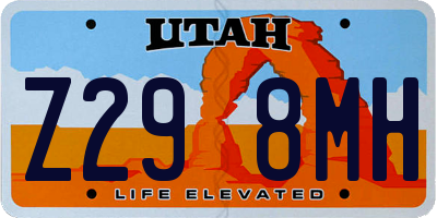 UT license plate Z298MH