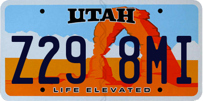 UT license plate Z298MI