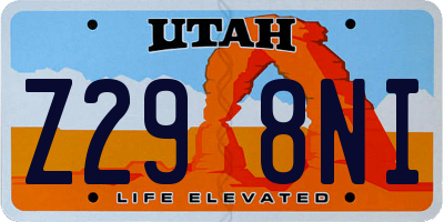 UT license plate Z298NI