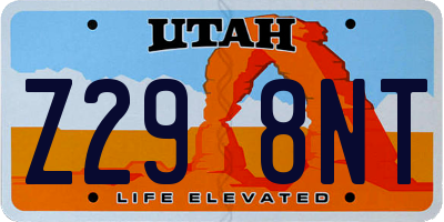 UT license plate Z298NT