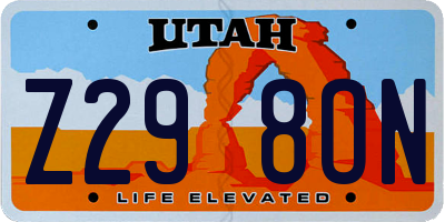 UT license plate Z298ON