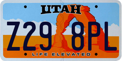 UT license plate Z298PL