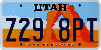 UT license plate Z298PT