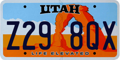 UT license plate Z298QX