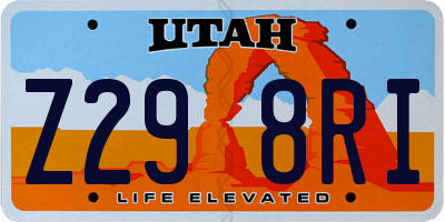 UT license plate Z298RI