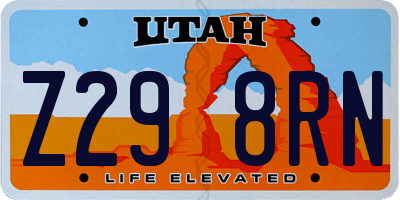 UT license plate Z298RN