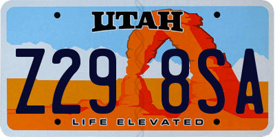 UT license plate Z298SA