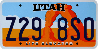 UT license plate Z298SO