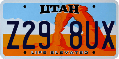 UT license plate Z298UX