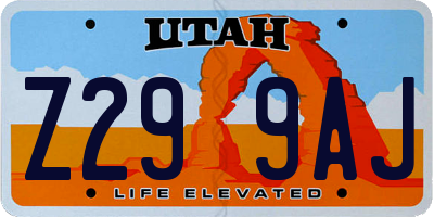 UT license plate Z299AJ