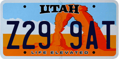 UT license plate Z299AT