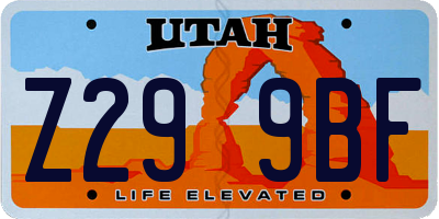 UT license plate Z299BF