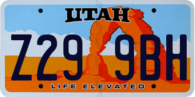 UT license plate Z299BH