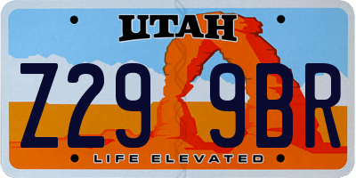 UT license plate Z299BR