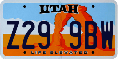 UT license plate Z299BW