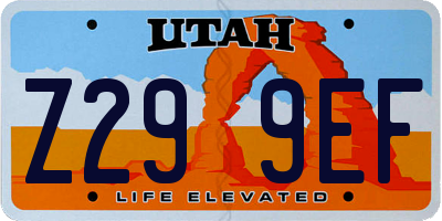 UT license plate Z299EF