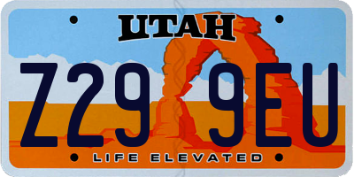 UT license plate Z299EU