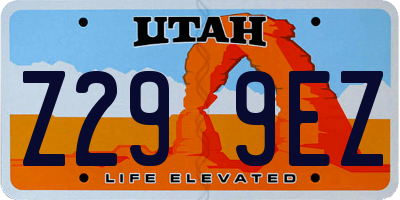UT license plate Z299EZ