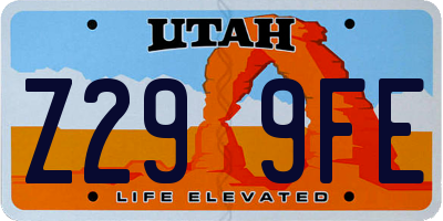 UT license plate Z299FE