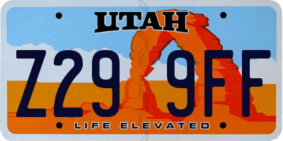 UT license plate Z299FF