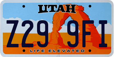 UT license plate Z299FI