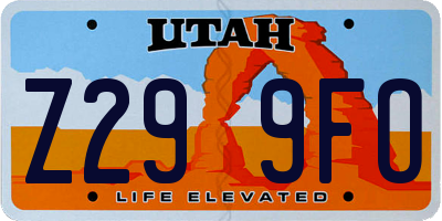 UT license plate Z299FO