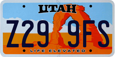 UT license plate Z299FS