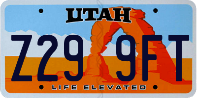 UT license plate Z299FT
