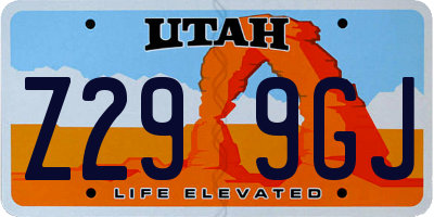 UT license plate Z299GJ