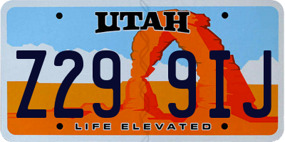 UT license plate Z299IJ