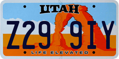 UT license plate Z299IY