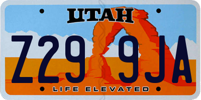 UT license plate Z299JA