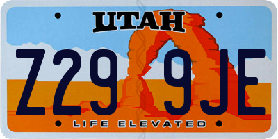UT license plate Z299JE