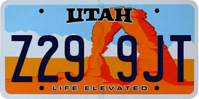 UT license plate Z299JT
