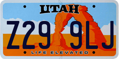UT license plate Z299LJ