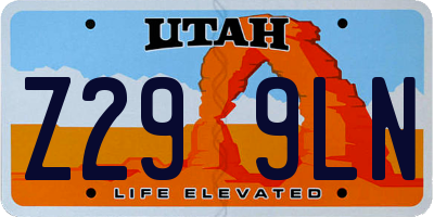 UT license plate Z299LN