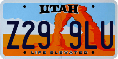 UT license plate Z299LU