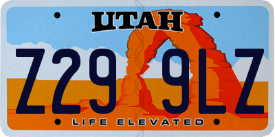 UT license plate Z299LZ