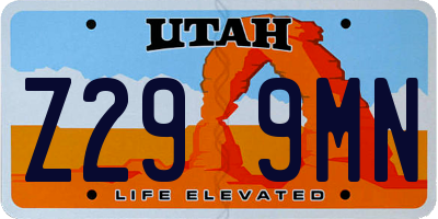 UT license plate Z299MN