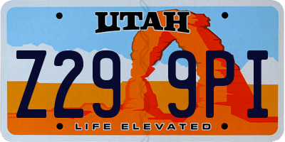 UT license plate Z299PI