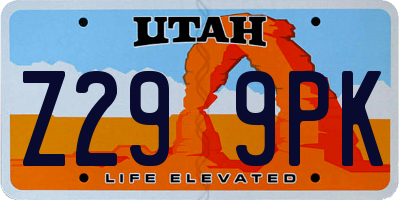 UT license plate Z299PK
