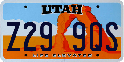 UT license plate Z299QS