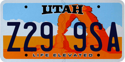 UT license plate Z299SA