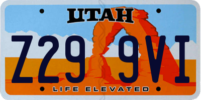 UT license plate Z299VI