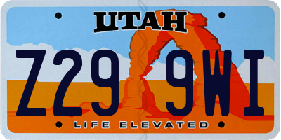 UT license plate Z299WI